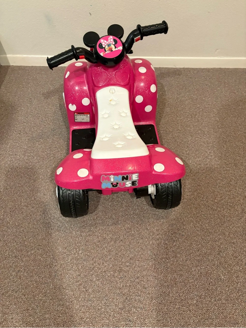 Disney Pink Polka Dot Minnie Ride-On Quad with White Accents 2-3 Years